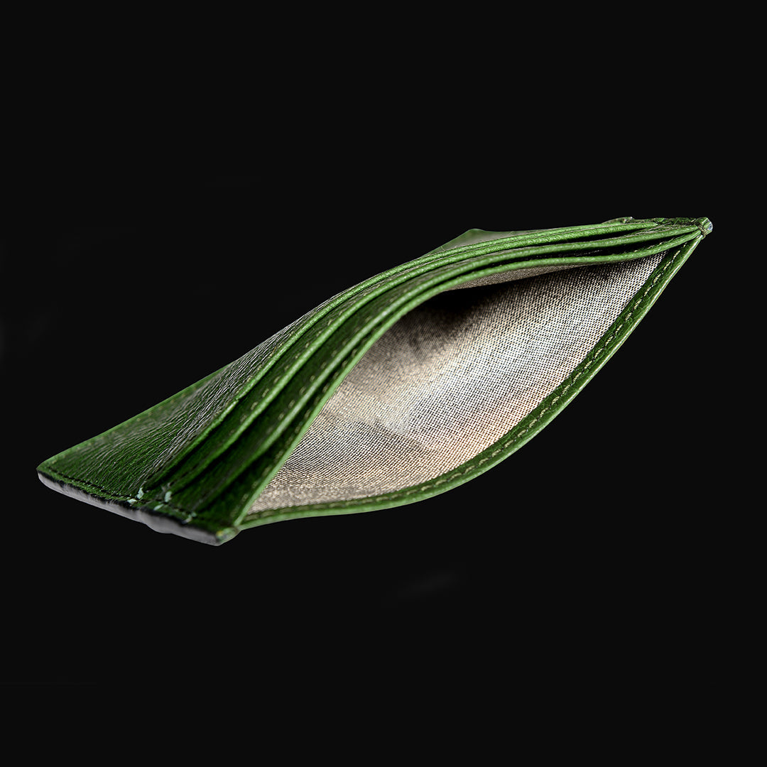 Leather Credit Card Holder - Green