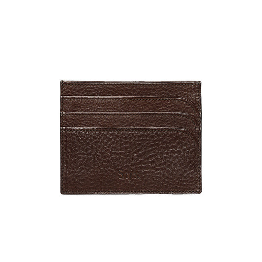 Leather Credit Card Holder - Brown