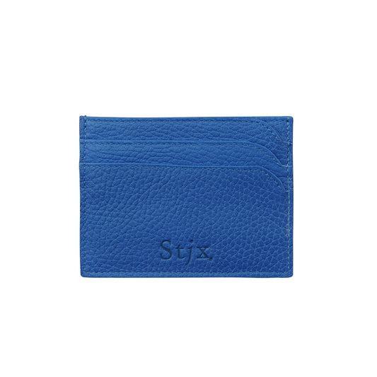 Leather Credit Card Holder - Blue