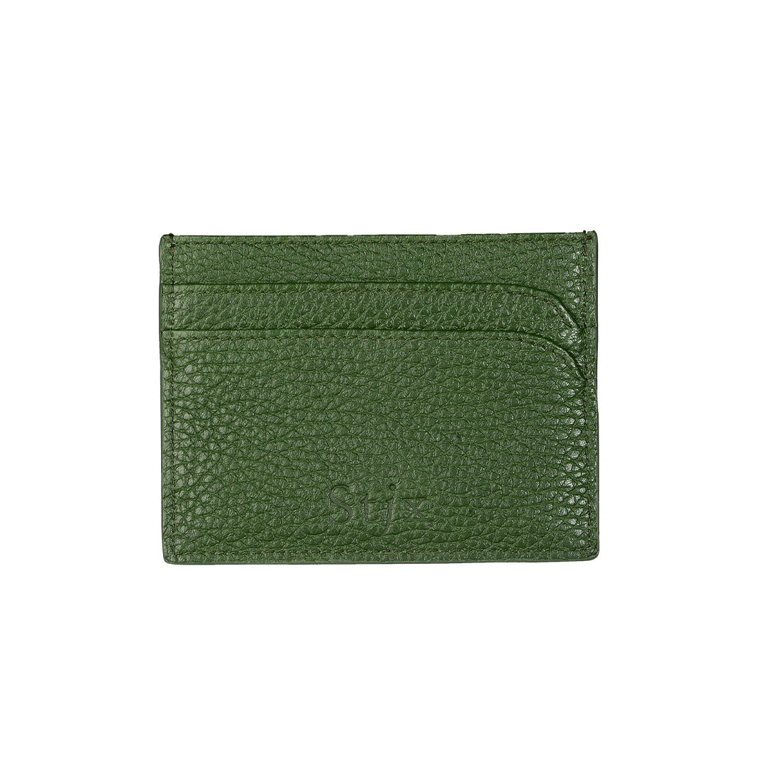 Leather Credit Card Holder - Green