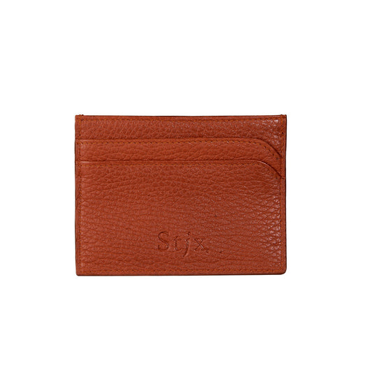 Leather Credit Card Holder - Orange