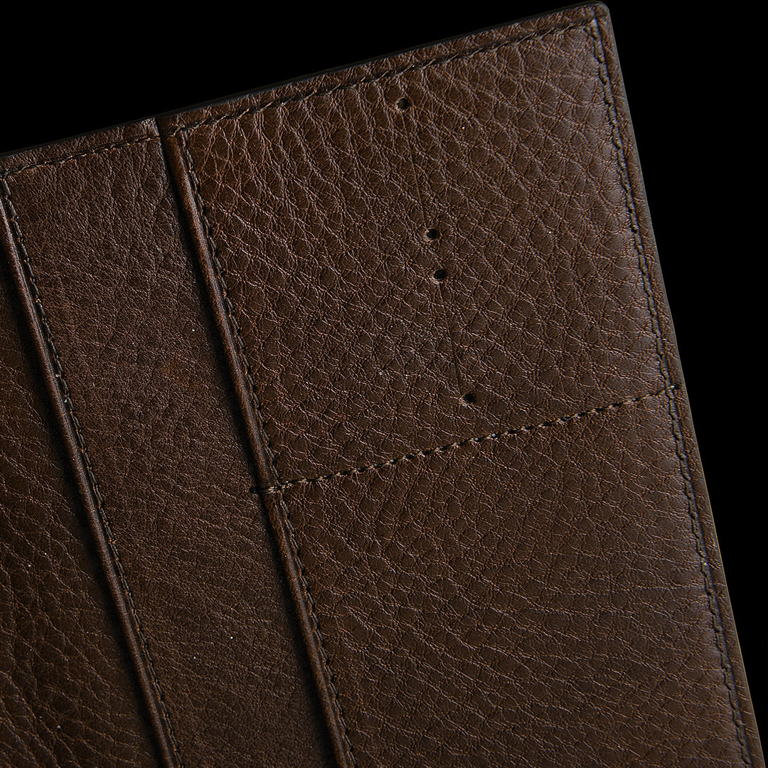 Leather Passport Holder - Brown