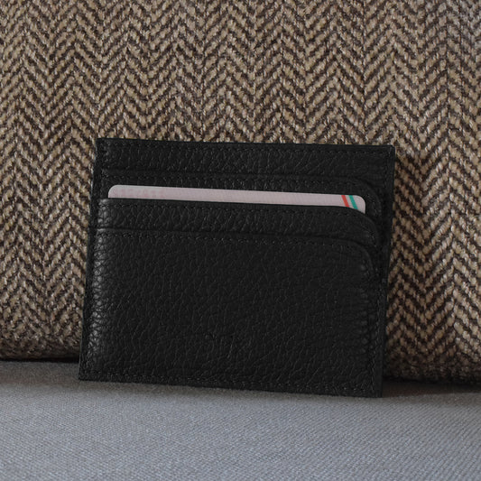 Leather Credit Card Holder - Black