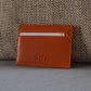 Leather Credit Card Holder - Orange